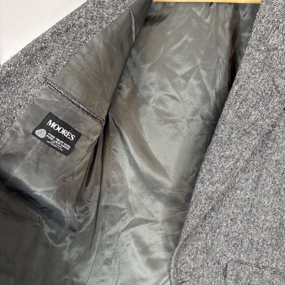 Magee Donegal Tweed Sport Coat Men 42 Gray Herringbone Irish Wool Blazer - Picture 7 of 7